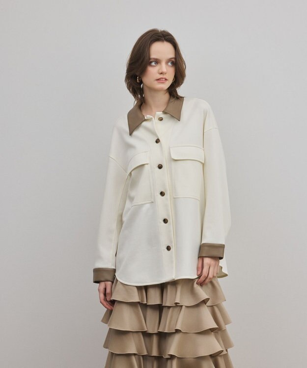 GRACE CONTINENTAL レザーカットシャツ キナリ