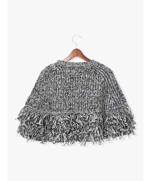 Te chichi ループ編みポンチョ グレー