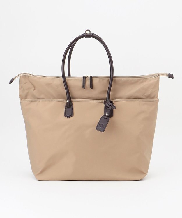 J.PRESS LADIES 【WEB限定・A4サイズ収納可】 ナイロントラベル トート バッグ ベージュ系