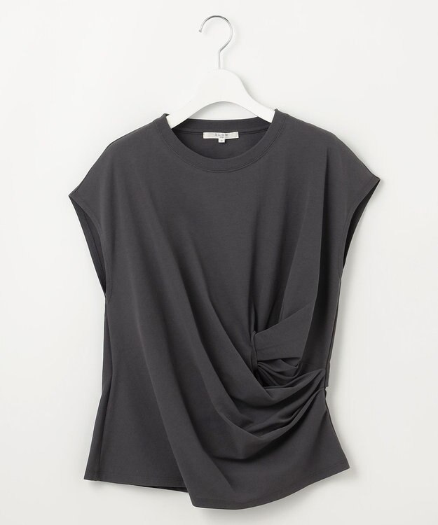 23区 【SLOW/一部店舗限定】MVSコットン カシュクールデザイン Tシャツ グレー系