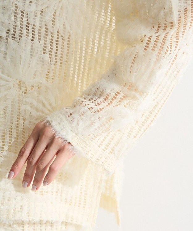 Green Parks レース刺繍プルオーバー Ecru