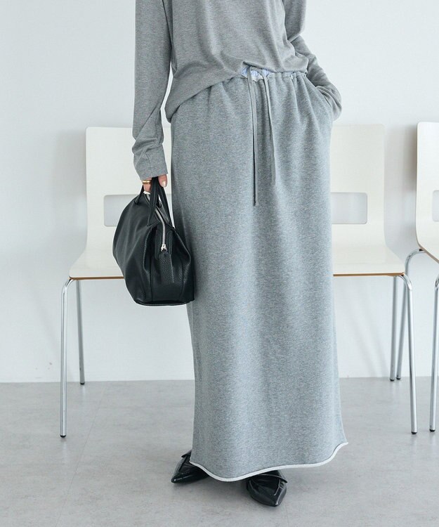CRAFT STANDARD BOUTIQUE ダブルウェストカットソーロングスカート Gray Mixture