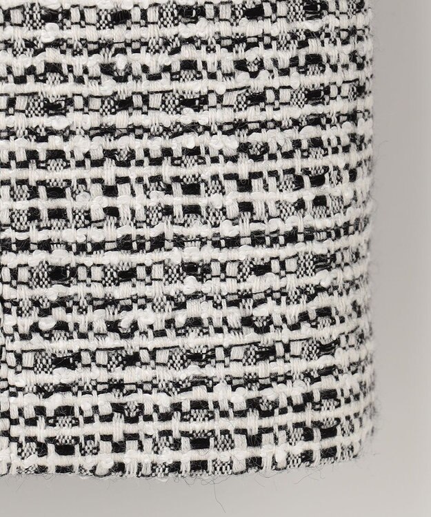 23区 S 【セットアップ対応】ライトシャインツイード ノーカラー ジャケット ブラック系