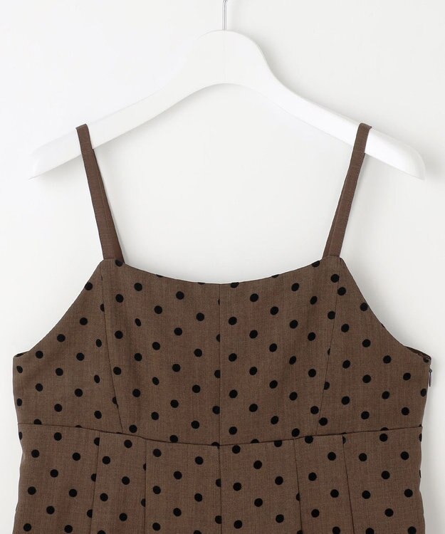 Feroux ドットフロッキー ロンパース ダークブラウン系1