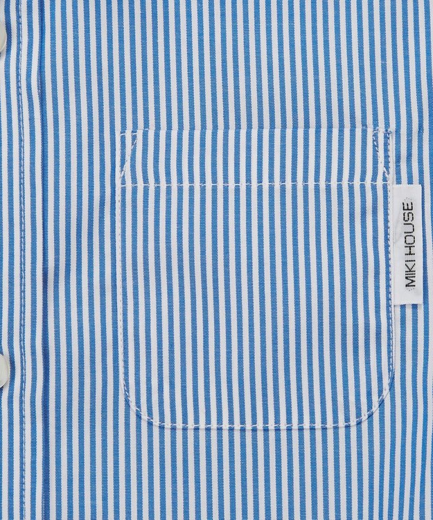 MIKI HOUSE HOT BISCUITS 【110-130cm】ブロード素材の長袖シャツ 紺