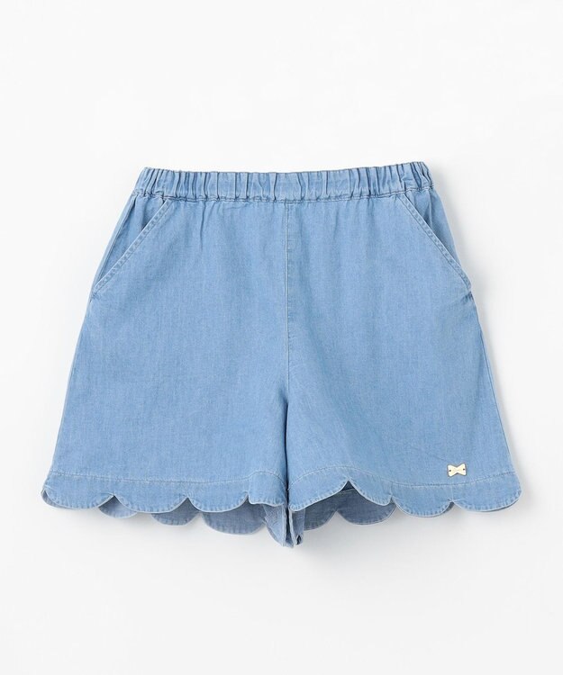 ANY KIDS 裾スカラップ ショートパンツ ブルーデニム