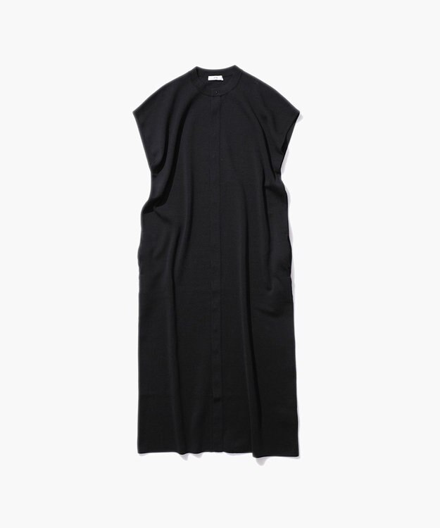 ATON 50/2 NATURAL DYE ORGANIC COTTON | バンドカラードレス BLACK