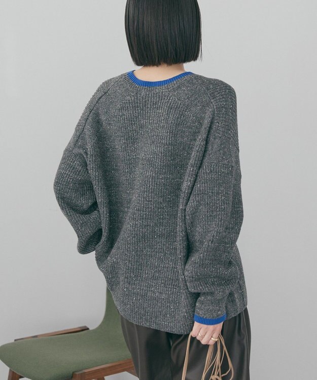 AMERICAN HOLIC 【WEB限定】配色ラインニットプルオーバー Light Gray Mixture