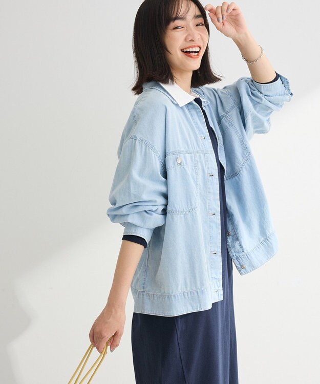 Green Parks シアーデニムシャツＧジャン Light Indigo