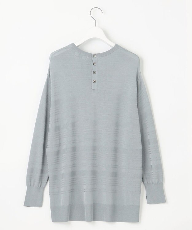 J.PRESS LADIES 【WEB限定カラーあり・洗える】SILKY RAYON STRETCH ボーダー ニット ダルブルー系