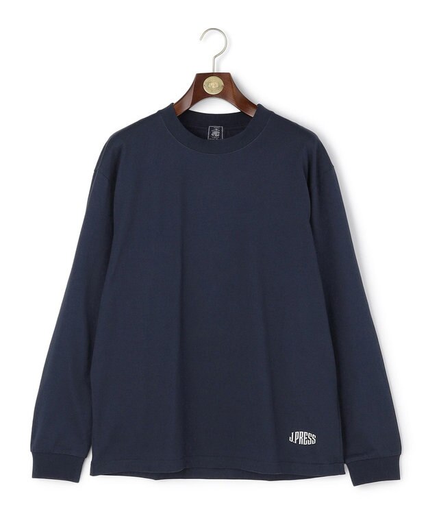 J.PRESS MEN 【J.PRESS ORIGINALS】【UNISEX】Cotton Jersey Small Logo Long Sleeve T-shirt ネイビー系