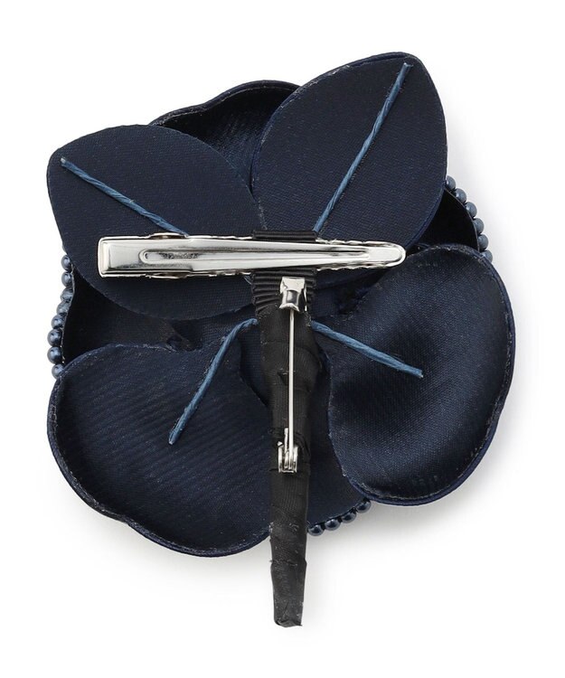 23区 パールトリミング コサージュ ネイビー系