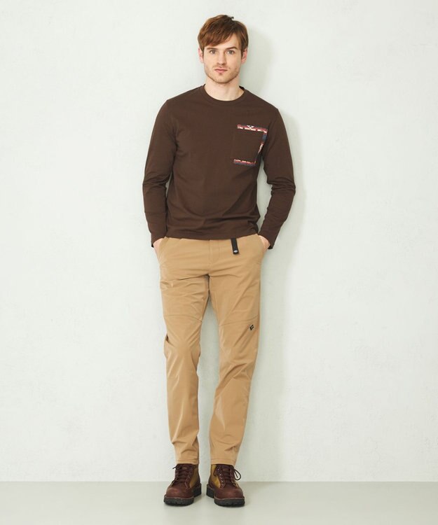 JOSEPH ABBOUD MOUNTAIN 【UNISEX】オーガニックコットン天竺 Tシャツ ダークブラウン系