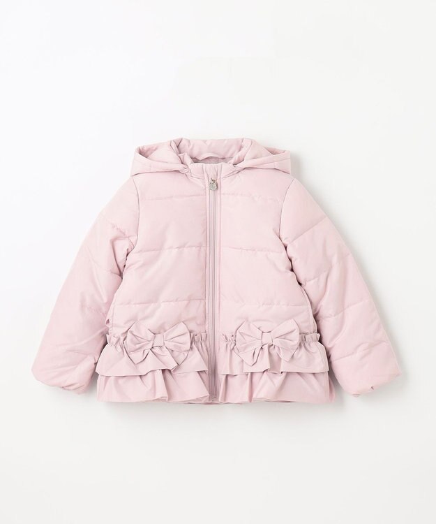 ANY KIDS 【洗濯機OK】中綿リボンコート ピンク