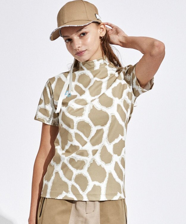 PW CIRCULUS 【UVカット / 吸水速乾 / 伸縮性抜群】【WOMEN】ジラフモック T ゴルフウェア レディース ベージュ系5