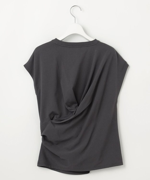 23区 【SLOW/一部店舗限定】MVSコットン カシュクールデザイン Tシャツ グレー系