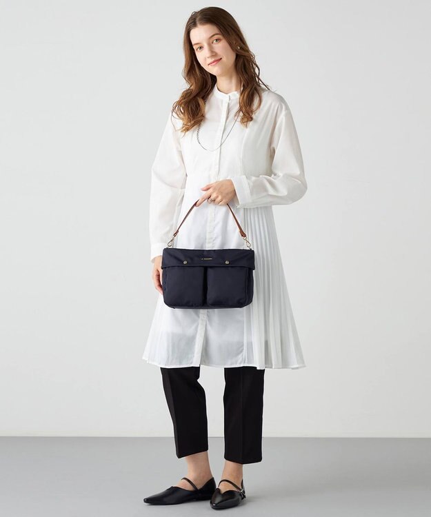 LA BAGAGERIE ダブルフロントポケット2WAYショルダー ネイビー