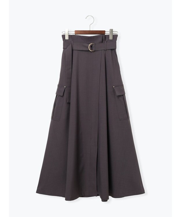 Te chichi カーゴフレアスカート チャコールグレー
