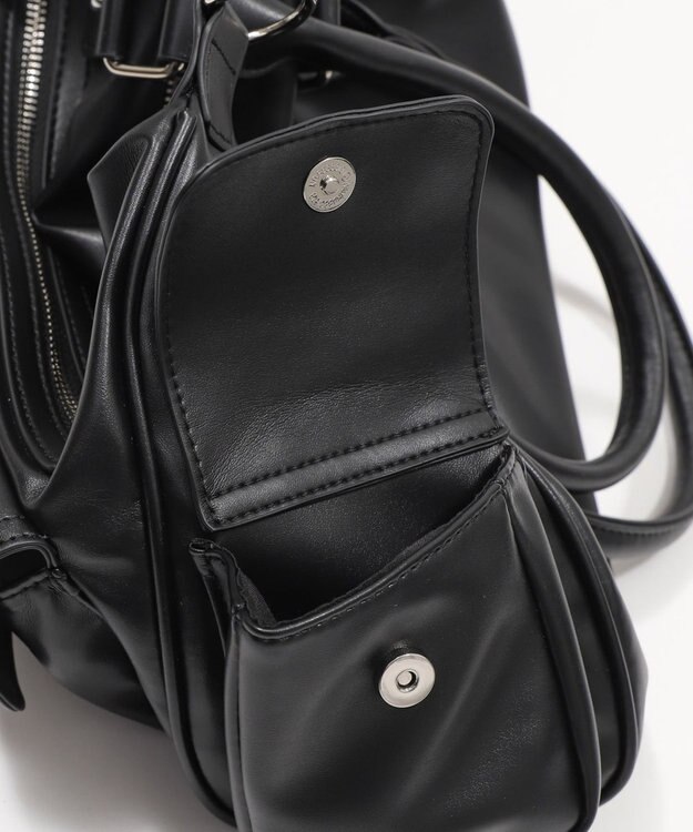 WEGO ポケットデザインボストンショルダー ブラック