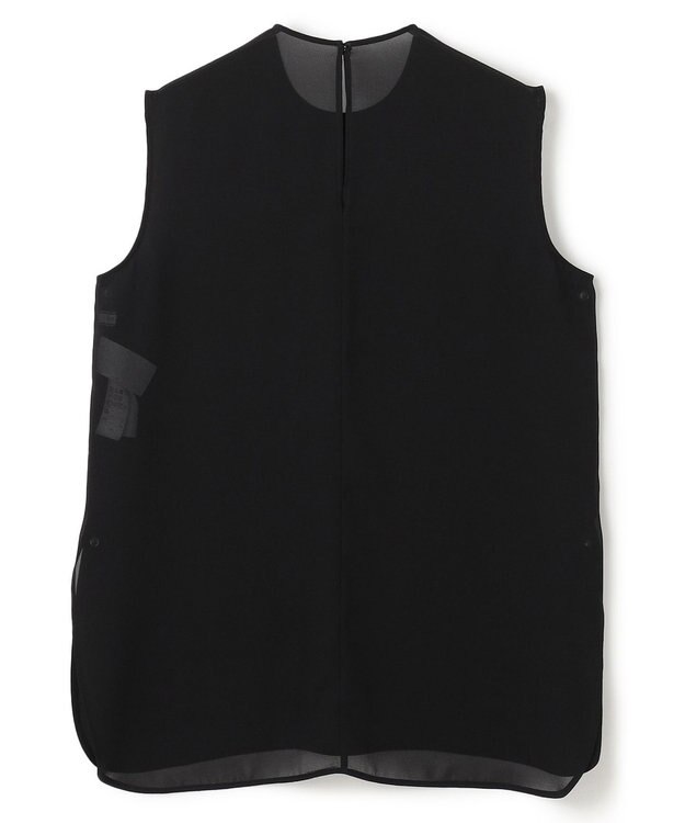 BEIGE， 【洗える】FLEUR / バックシアーノーカラーブラウス Black