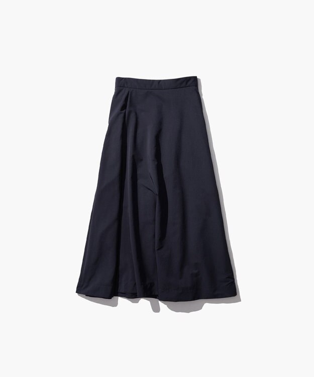ATON VINTAGE NYLON TWILL | フレアスカート NAVY