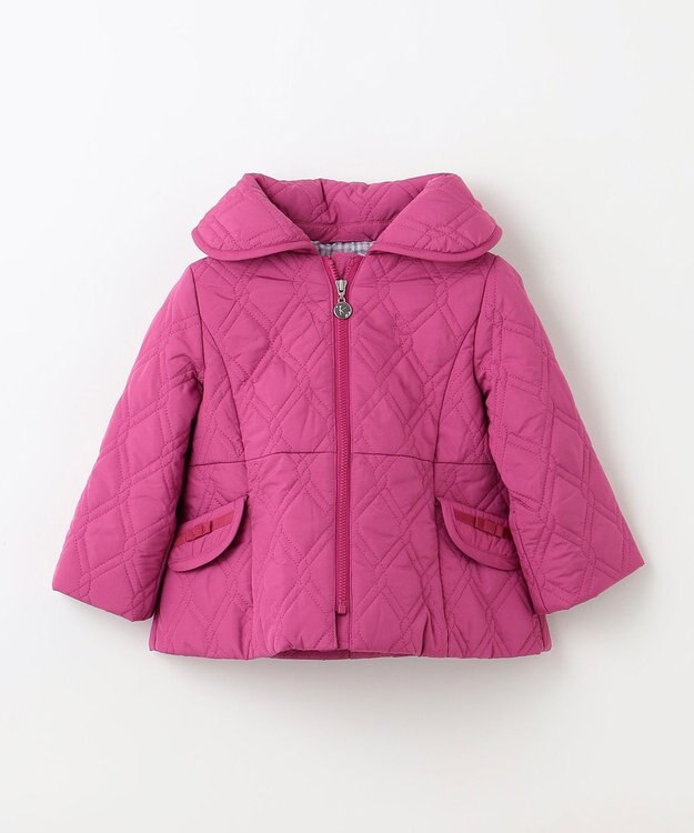 組曲 KIDS 【90-100㎝】中綿キルト コート ラズベリー系