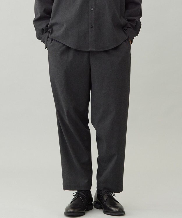 UNFILO MENS 【OCEANS 雑誌・web・YouTube 掲載】FLANNEL TOUCH 機能美パンツ ワイド グレー