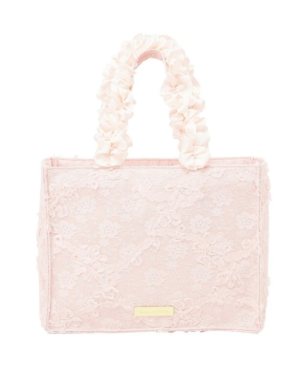 Maison de FLEUR 桜フリルハンドルスクエアトートSバッグ Light Pink