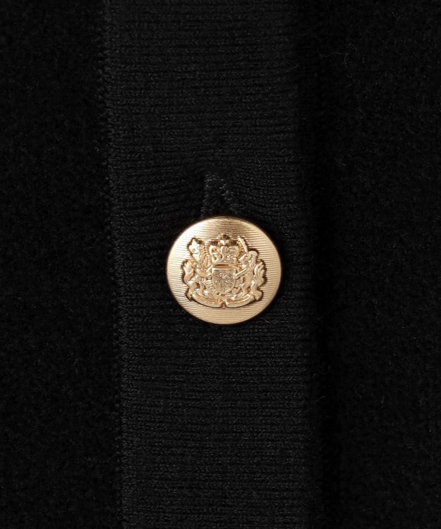 23区 【洗える】ベロアニット カーディガン ブラック系