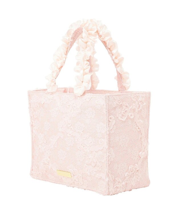 Maison de FLEUR 桜フリルハンドルスクエアトートSバッグ Light Pink