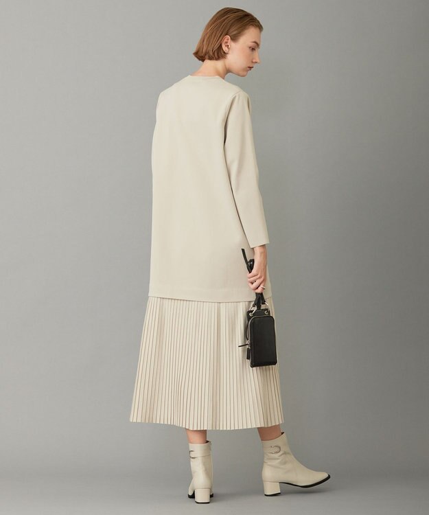 ICB 【洗える】リサイクルポリエステルハイゲージ ドッキングワンピース トープ系