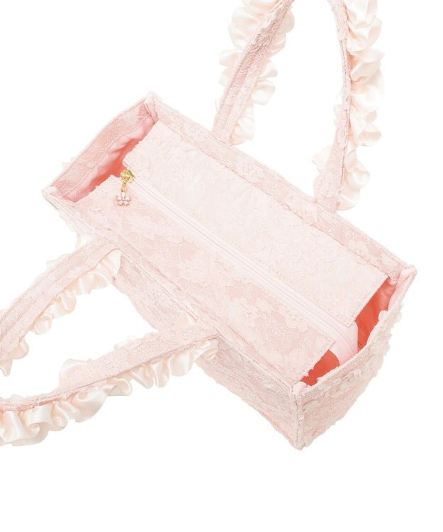 Maison de FLEUR 桜フリルハンドルスクエアトートSバッグ Light Pink