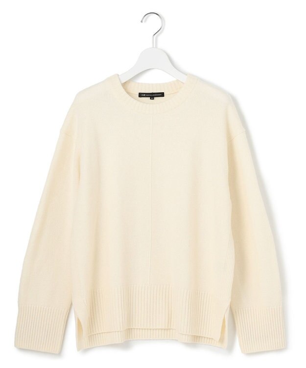 23区 L 【洗える】カシミヤブレンド クルーネック ニット ホワイト系