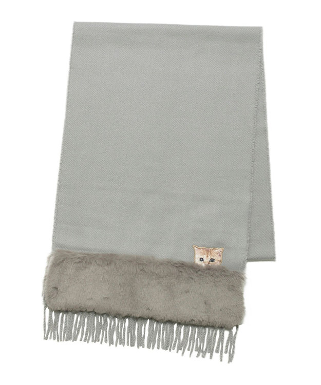 MOONBAT PAUL & JOE ACCESSOIRES ヌネットワッペン×ファームースタッチマフラー（パッケージ入り） グレー