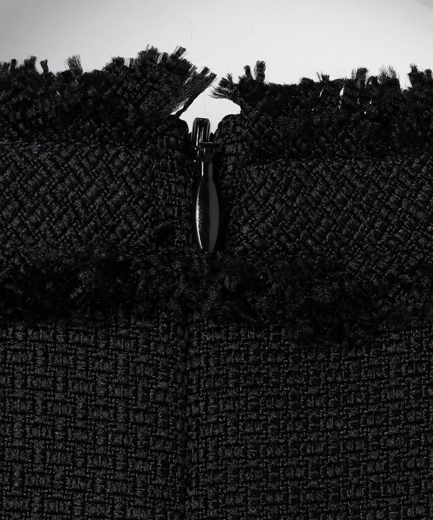 Feroux ツイードミディ ワンピース ブラック系