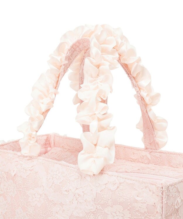 Maison de FLEUR 桜フリルハンドルスクエアトートSバッグ Light Pink