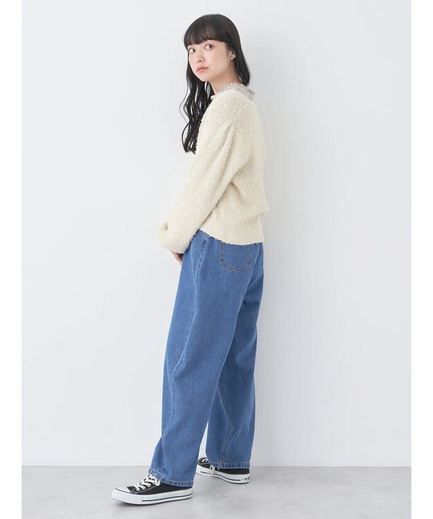 earth music&ecology カールヤーンカーディガン Ivory