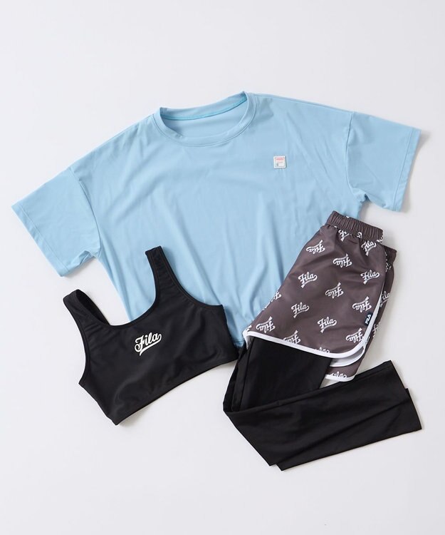 OP／FILA 【FILA】Tシャツ付きセパレート 3点セット水着 サックス