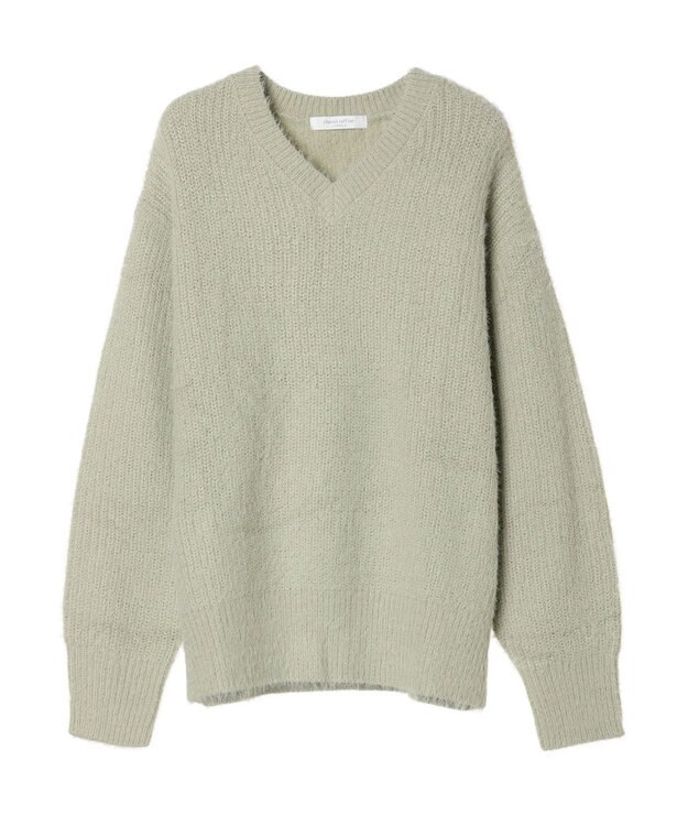 Green Parks フェザーＶネックニットプルオーバー Mint