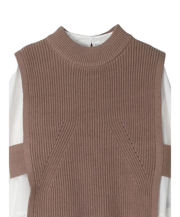 earth music&ecology ＳＥＴ２点　ベスト＋チュニックブラウス Mocha