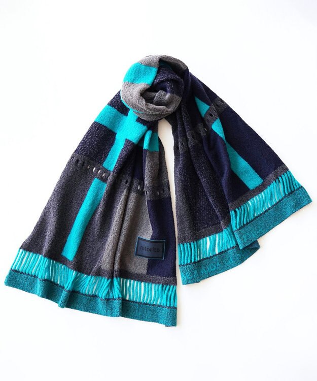nitorito 【3WAY/秋冬向け/UNISEX】wadachi チェック柄 ストール navy