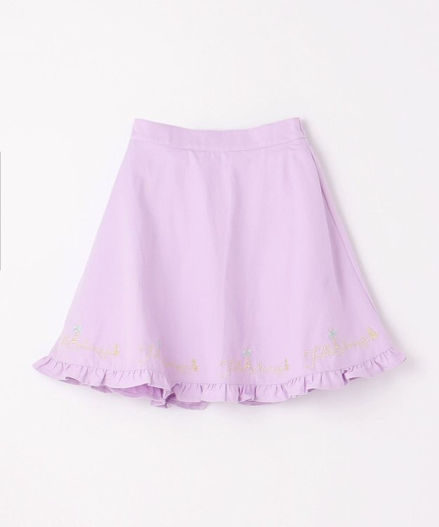 ANY KIDS 裾 ロゴ刺繍 スカパン ラベンダー