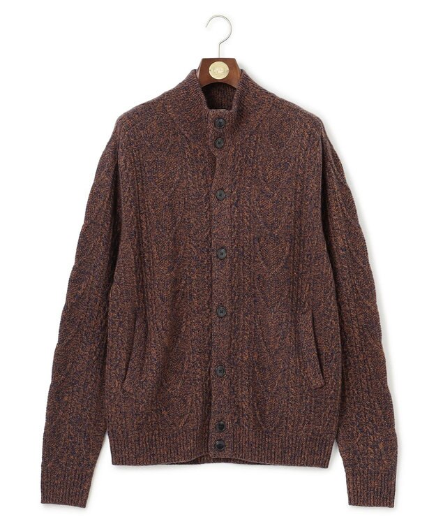 J.PRESS MEN 【Cash Lamb's Wool】ケーブルニット カーディガン ブラウン系