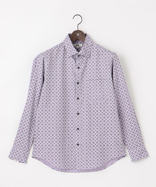 JOSEPH ABBOUD 【キングサイズ・柔らか】ファインパターンプリント シャツ パープル系5