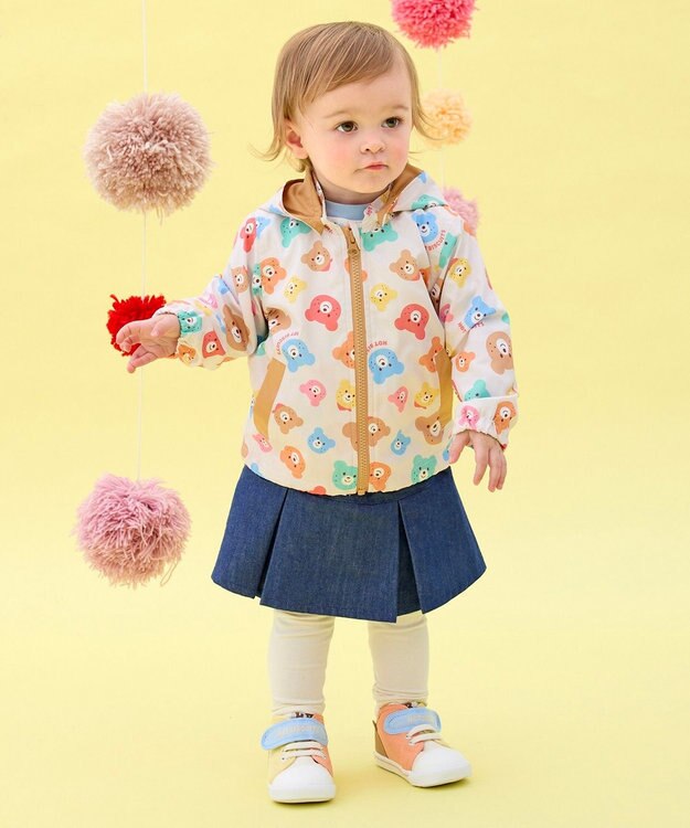 MIKI HOUSE HOT BISCUITS 【80-120cm】カラフルビーンズ 総柄ウインドブレーカー マルチカラー