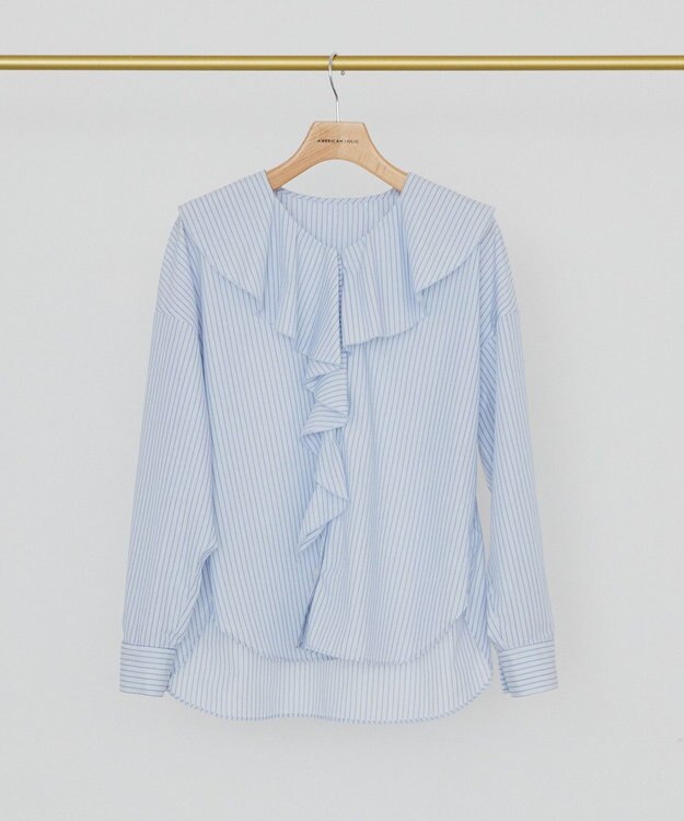 AMERICAN HOLIC 【イージーケア】ラッフルブラウス Stripe