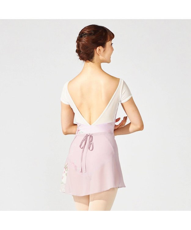 Chacott 【MAY NAGAHISA】巻きスカート グレイッシュローズプリント