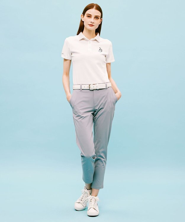 23区GOLF 【WOMEN】ハニカムライト鹿子 半そでポロシャツ ホワイト系