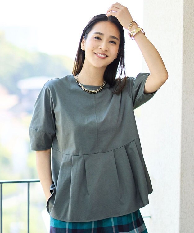 自由区 S 【一部店舗＆WEB限定】ペプラム Tシャツ カーキ