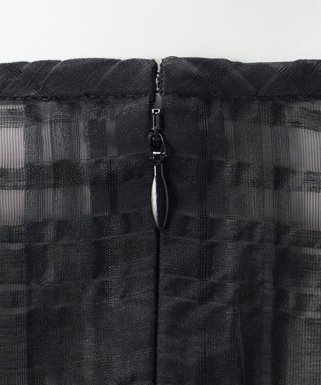 23区 【エステータ】シャドーチェック アシンメトリー ワンピース ブラック系